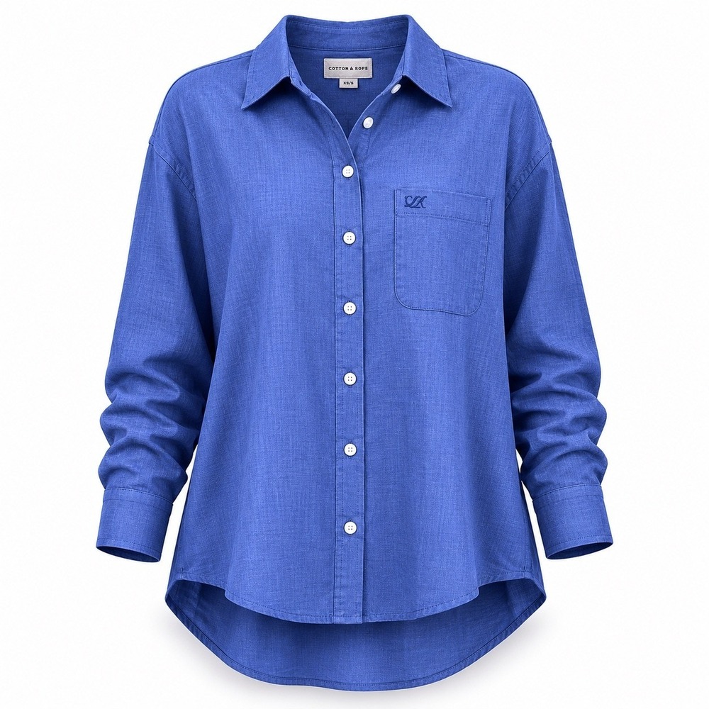 Cutter & Buck Mens XL Blue Long Sleeve Button Down Shirt Cotton Classic Dadcore